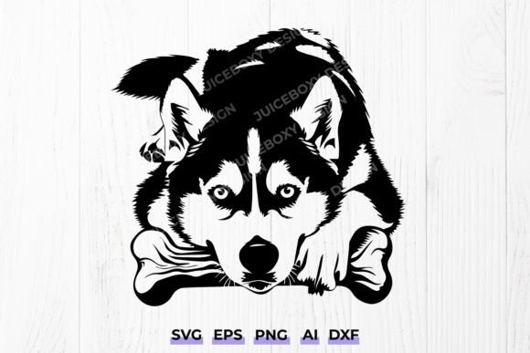 Download Siberian Husky Dog with Bone Svg, Pet Dx - Bone svg Collection