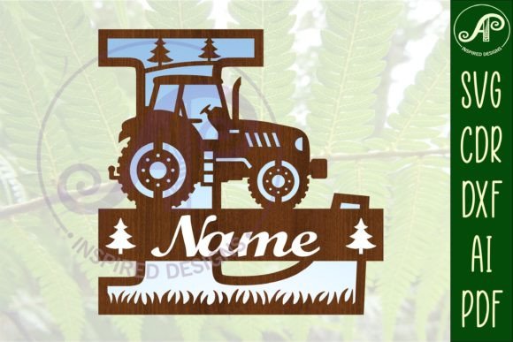 Download Tractor Monogram SVG Letter L Cut File - Tractor monogram Collection