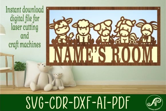 Download Cute Farm Animals Scene Name Sign SVG 3 - Premium Bundle