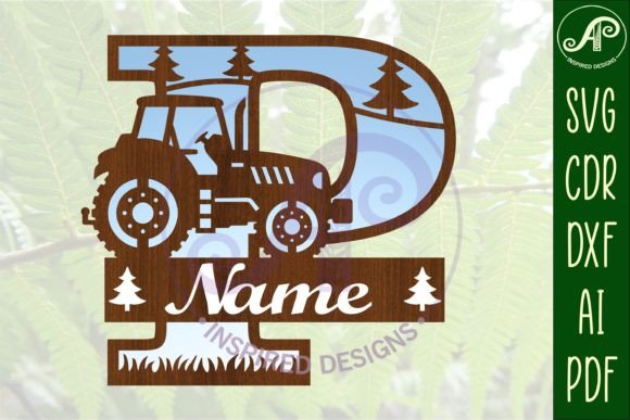 Download Tractor Monogram SVG Letter P Cut File - Tractor monogram Collection