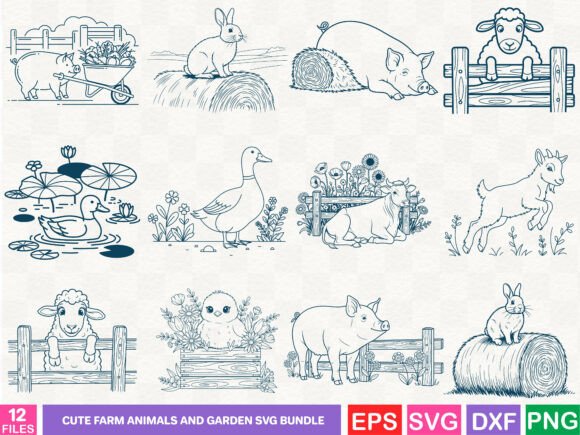 Download Cute Farm Animals and Garden SVG Bundle - Premium Bundle