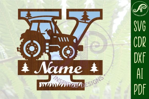 Download Tractor Monogram SVG Letter Y Cut File - Tractor monogram Collection