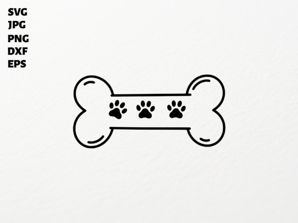 Download Paw Print Bone SVG for Cricut - Bone svg Collection