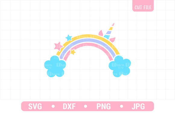 Download Rainbow with Unicorn Horn SVG Clipart - Unicorn horn svg Collection