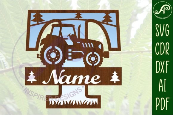 Download Tractor Monogram SVG Letter T Cut File - Tractor monogram Collection