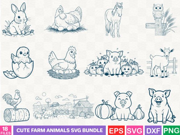 Download Cute Farm Animals SVG Bundle - Cute farm animals svg Collection
