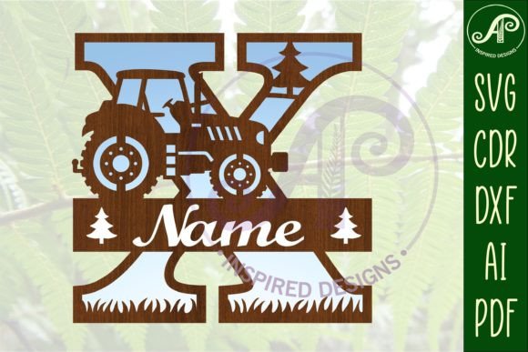 Download Tractor Monogram SVG Letter X Cut File - Tractor monogram Collection