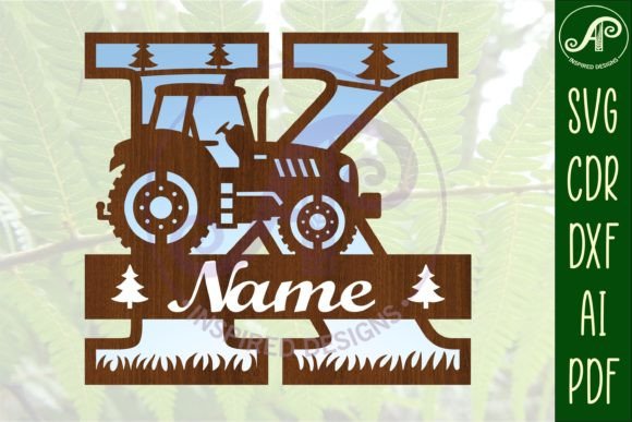 Download Tractor Monogram SVG Letter K Cut File - Tractor monogram Collection